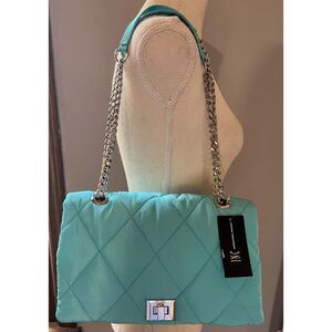INC International Concepts Quilted Turquoise Crossbody Shoulder Bag NWT
